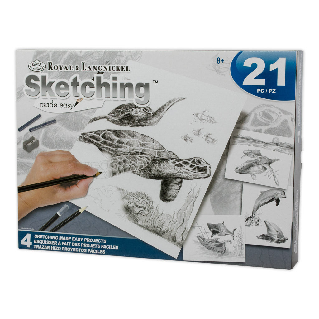 Royal and Langnickel - Kit da disegno a forma di squalo, formato A5 Royal and Langnickel - Kit da disegno a forma di squalo, formato A5