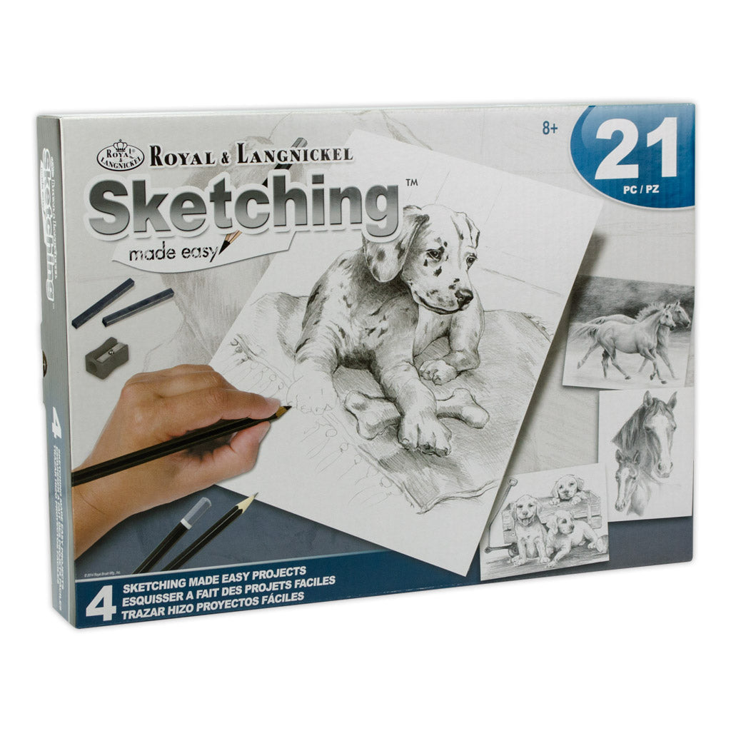 AVS-SME216 - Sketching Made Easy™ 21pc 8" x 10" Dogs & Horses 4 Project Box Set