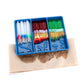 BLBOX-BKCOMBO-72 | Big Kid's Choice™ Blue Box 72pc Round/Flat Brush Assortment with 18 Aqua-Flo™ Brush Pens