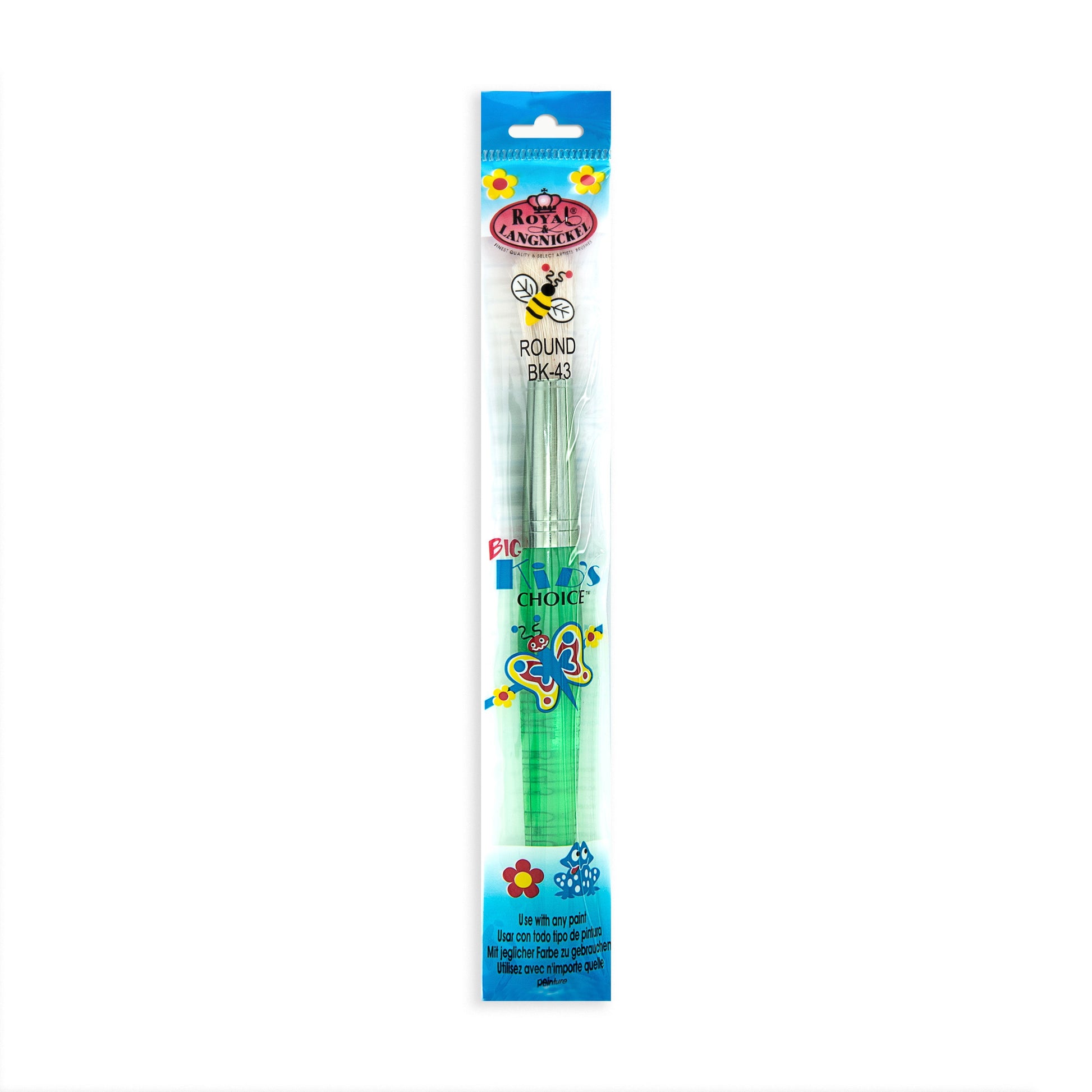 BK43 - Green Toddler Chubby Round Brush packaging front