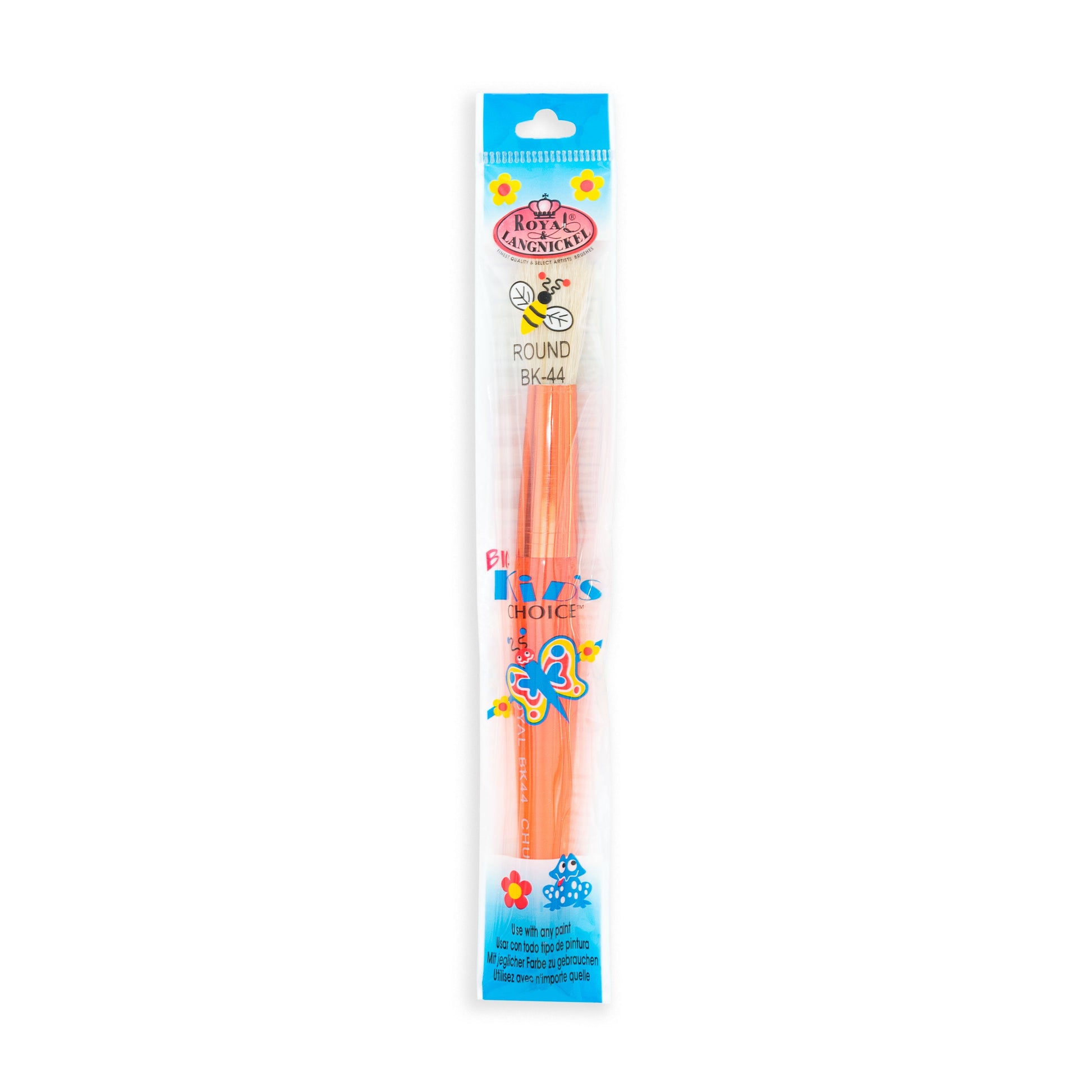 BK44 - Orange Toddler Chubby Round Brush packaging front