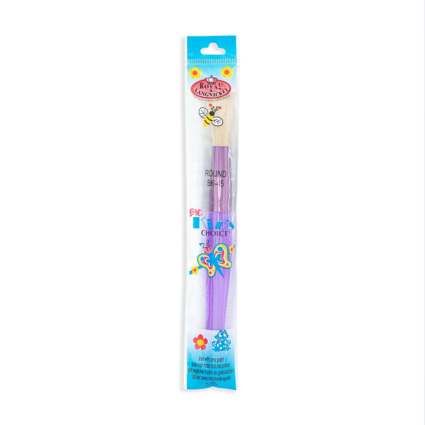 BK45 - Purple Toddler Chubby Round Brush packaging front