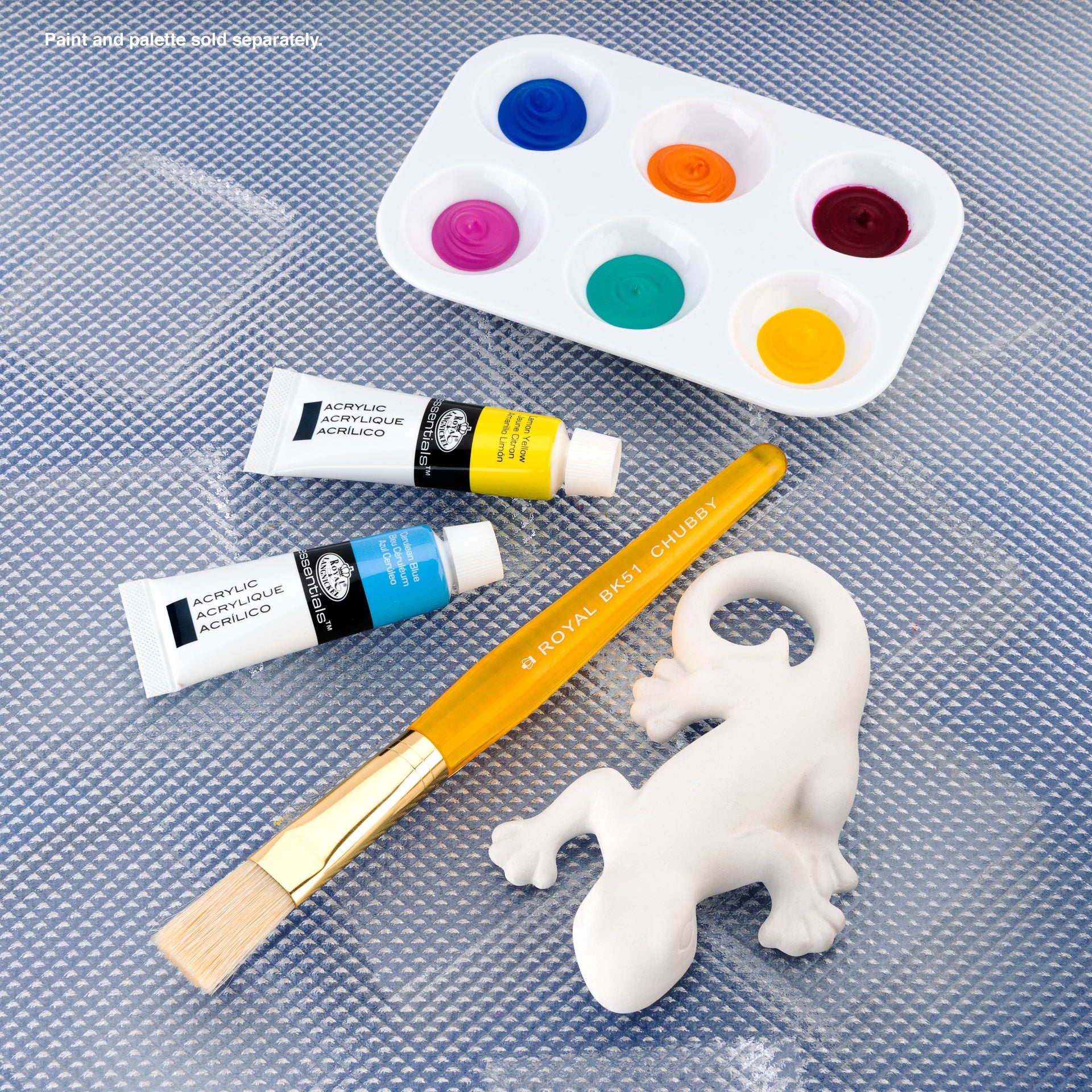 BK51 - Yellow Toddler Chubby Flat Brush glam