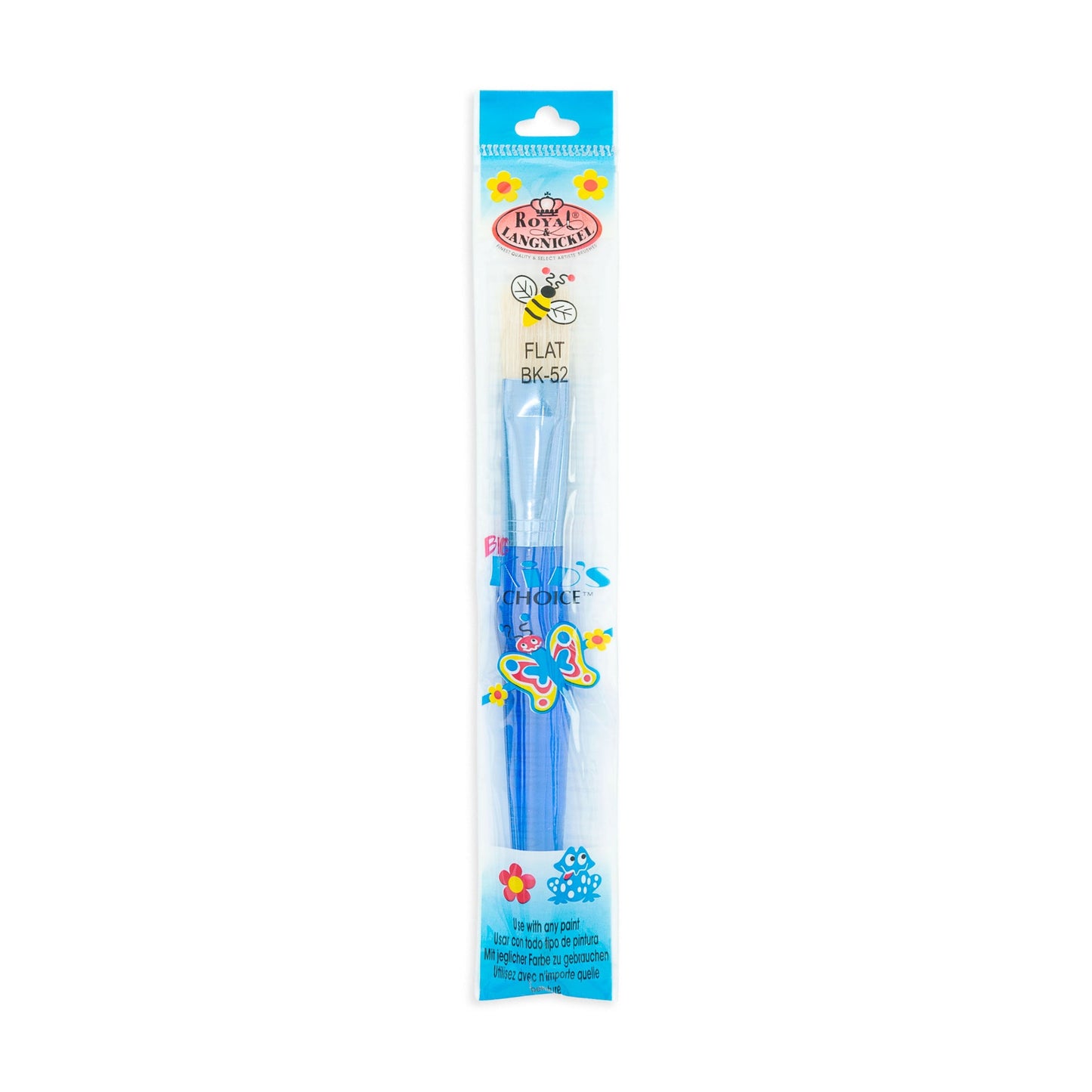 BK52 - Blue Toddler Chubby Flat Brush packaging front