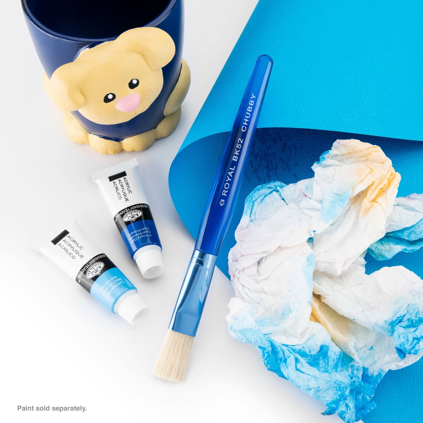 BK52 - Blue Toddler Chubby Flat Brush glam