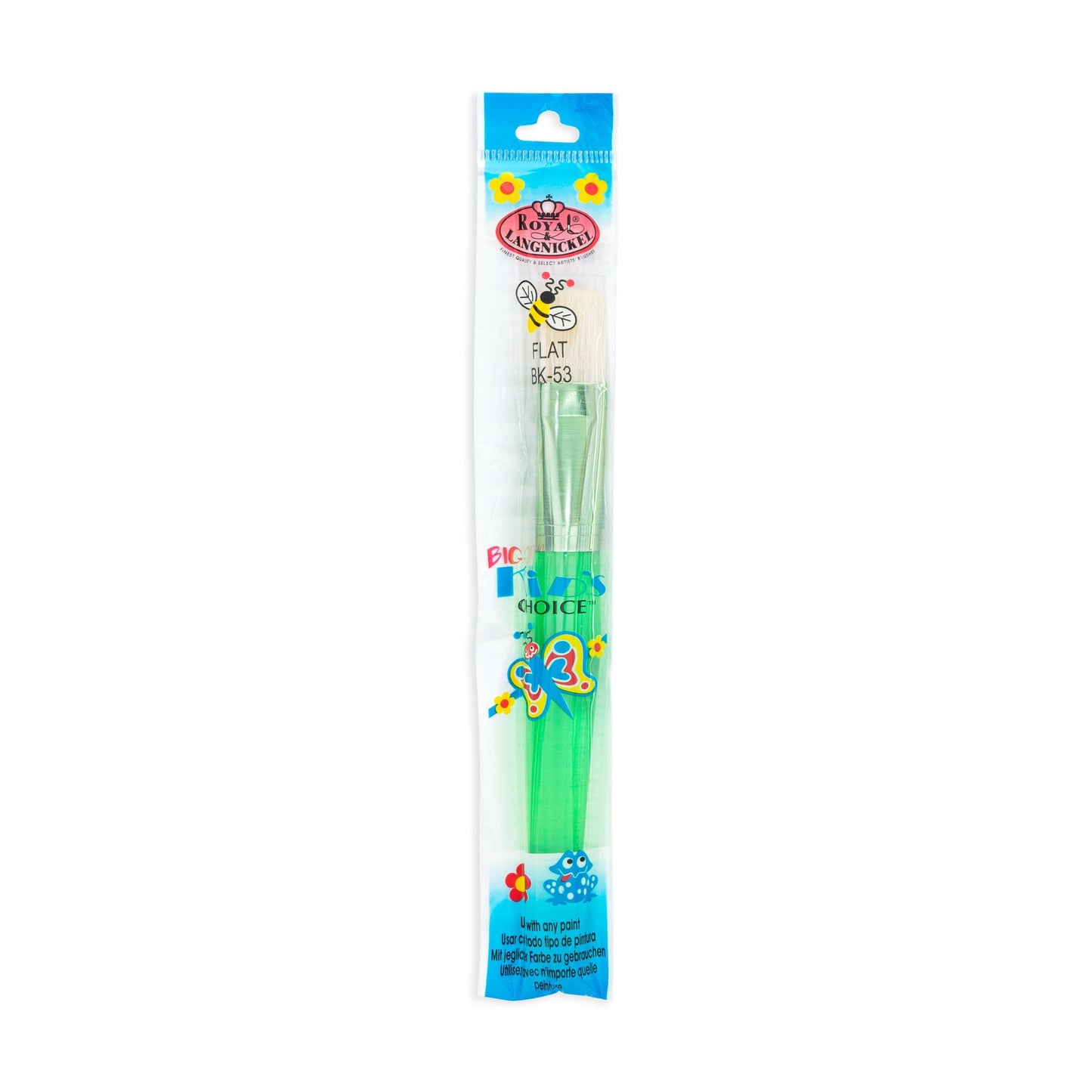 BK53 - Green Toddler Chubby Flat Brush packaging front