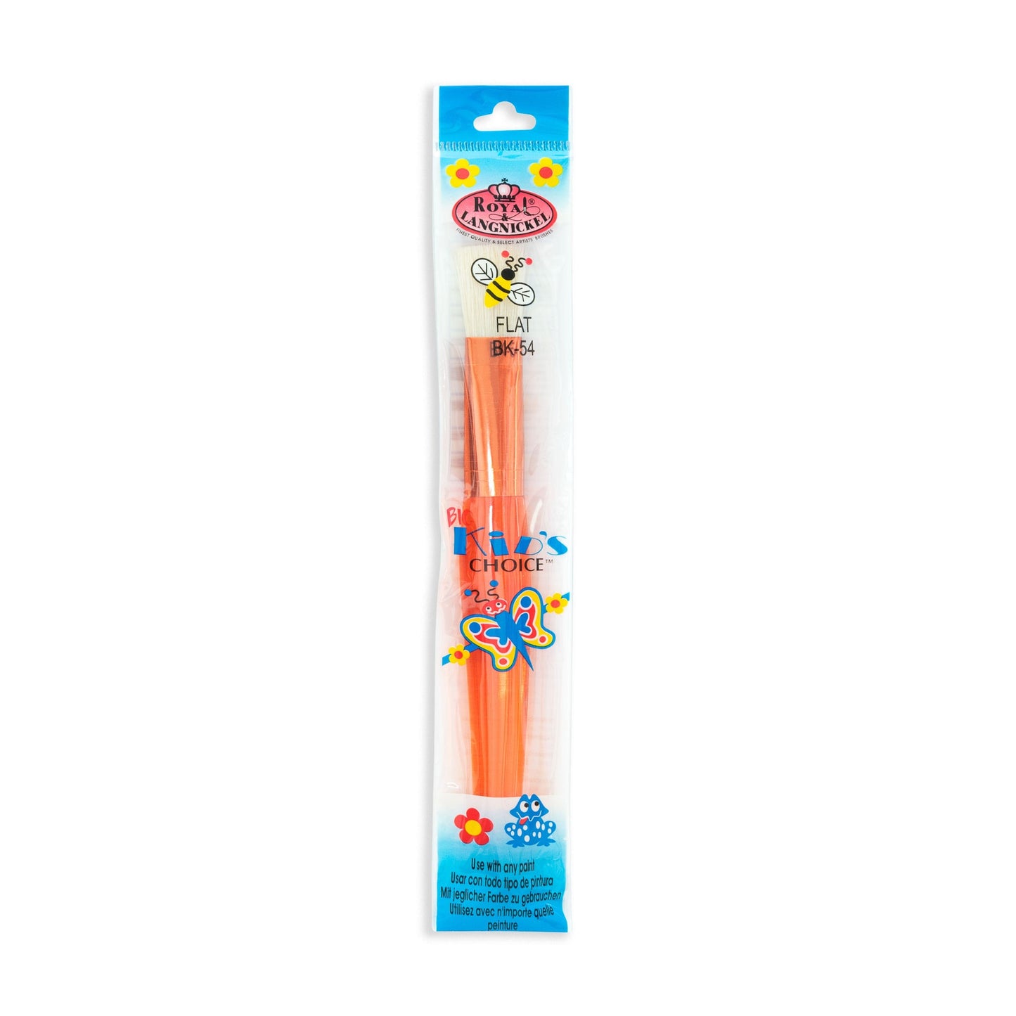 BK54 - Orange Toddler Chubby Flat Brush packaging front