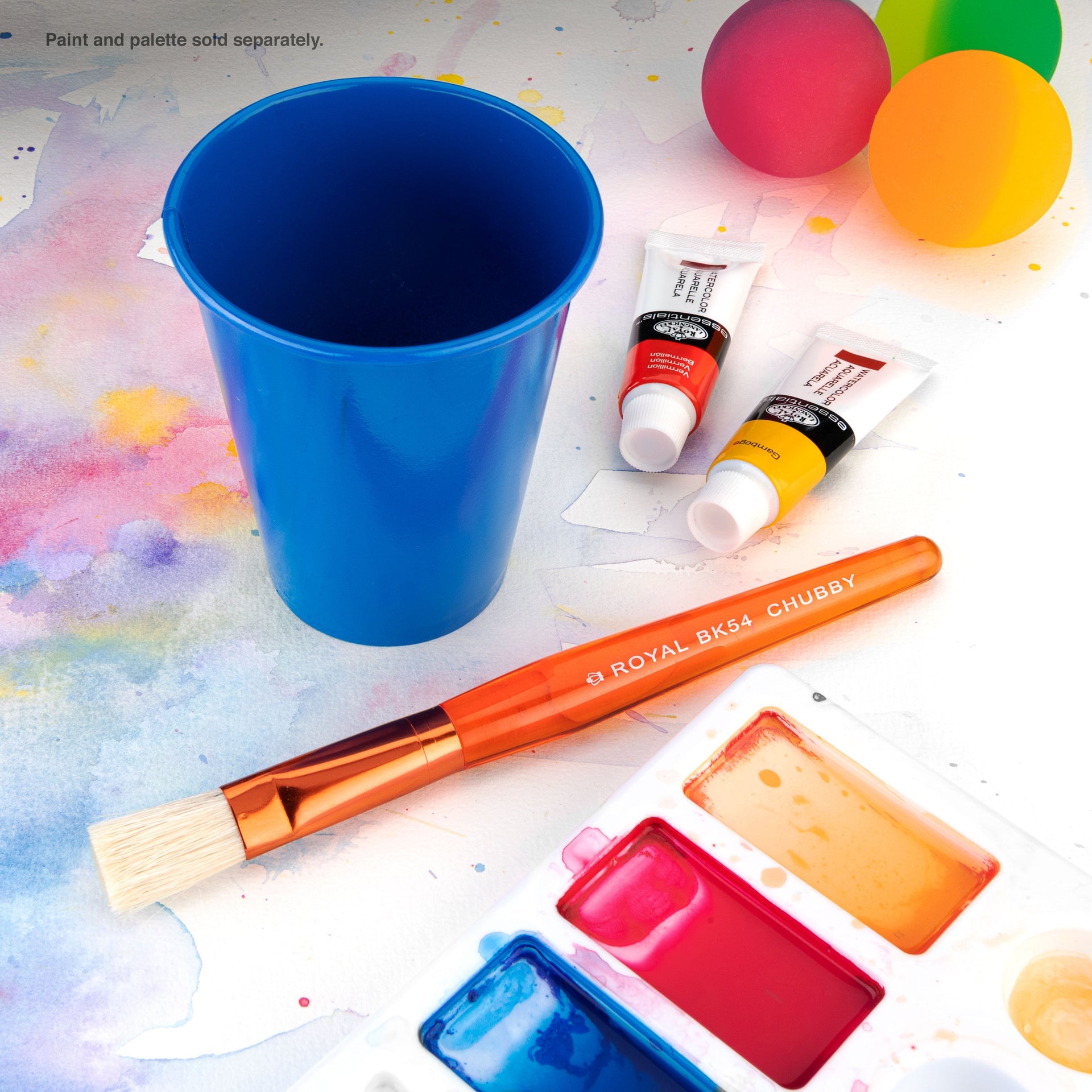 BK54 - Orange Toddler Chubby Flat Brush glam