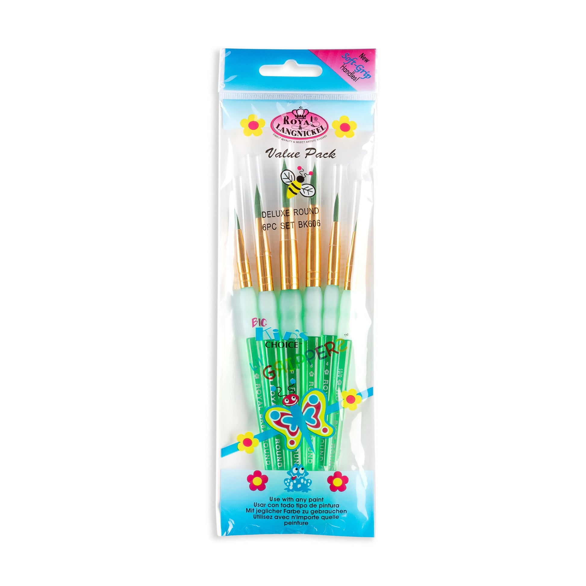 BK606 - Big Kid's Choice™ 6pc Round Brush Set packaging front