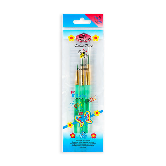 BK611 - Big Kid's Choice 3pc Round Brush Set packaging front