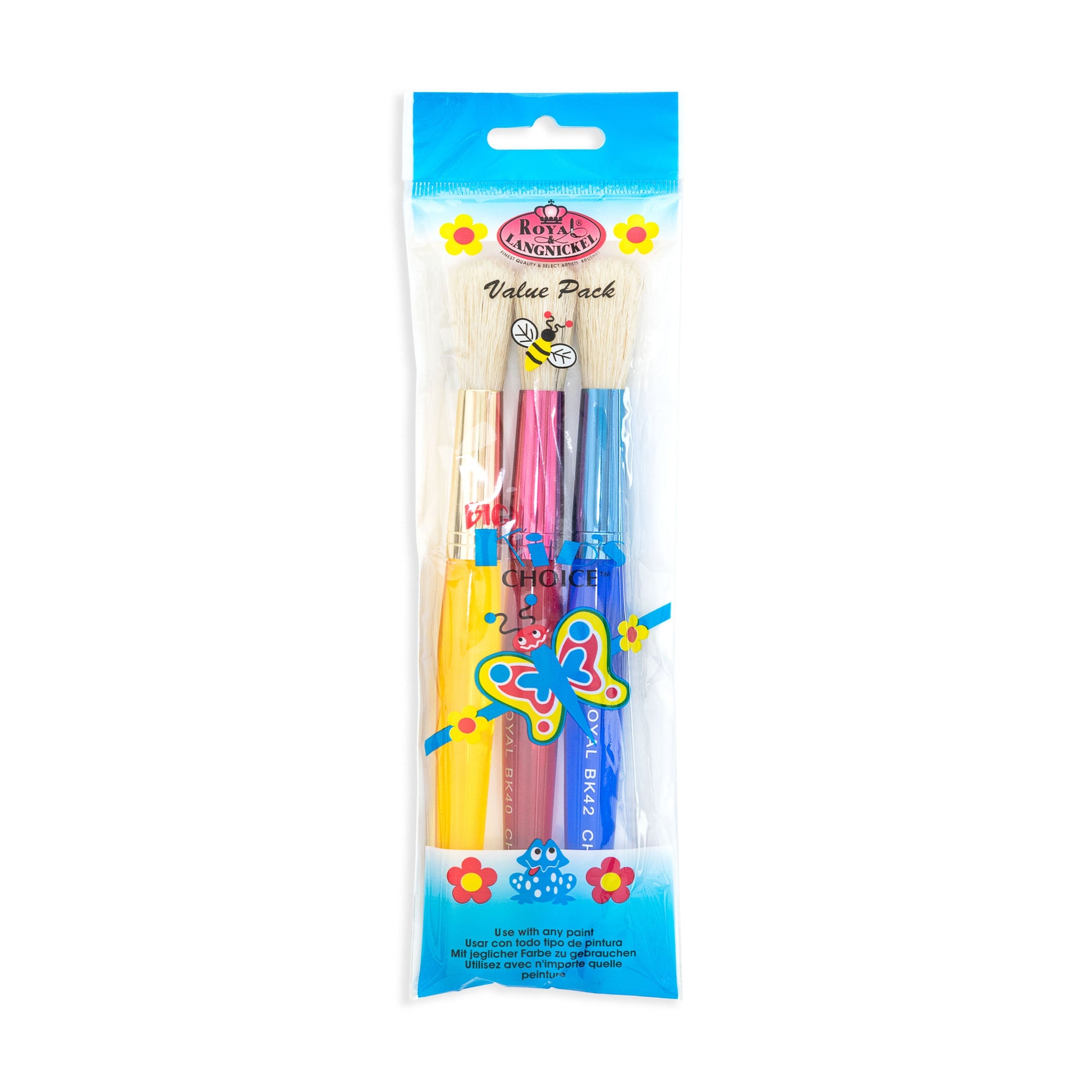 BK616 - Big Kid's Choice™ 3pc Toddler Round Brush Set packaging front