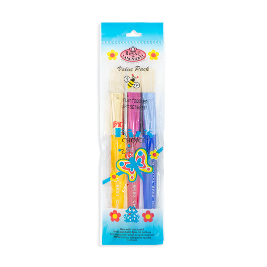 BK617 - Big Kid's Choice™ 3pc Chubby Flat Brush Set packaging front