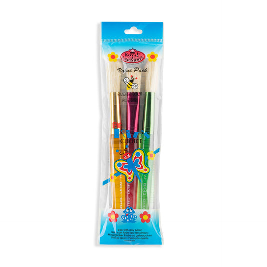 BK620 - Big Kid's Choice™ 3pc Chubby Round/Flat Brush Set packaging front
