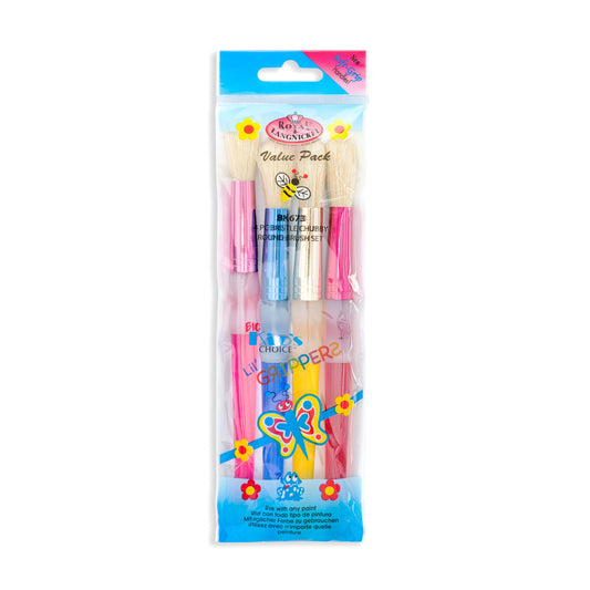 BK673 - Big Kid's Choice™ 4pc Lil' Grippers™ Bristle Round Brush Set packaging front