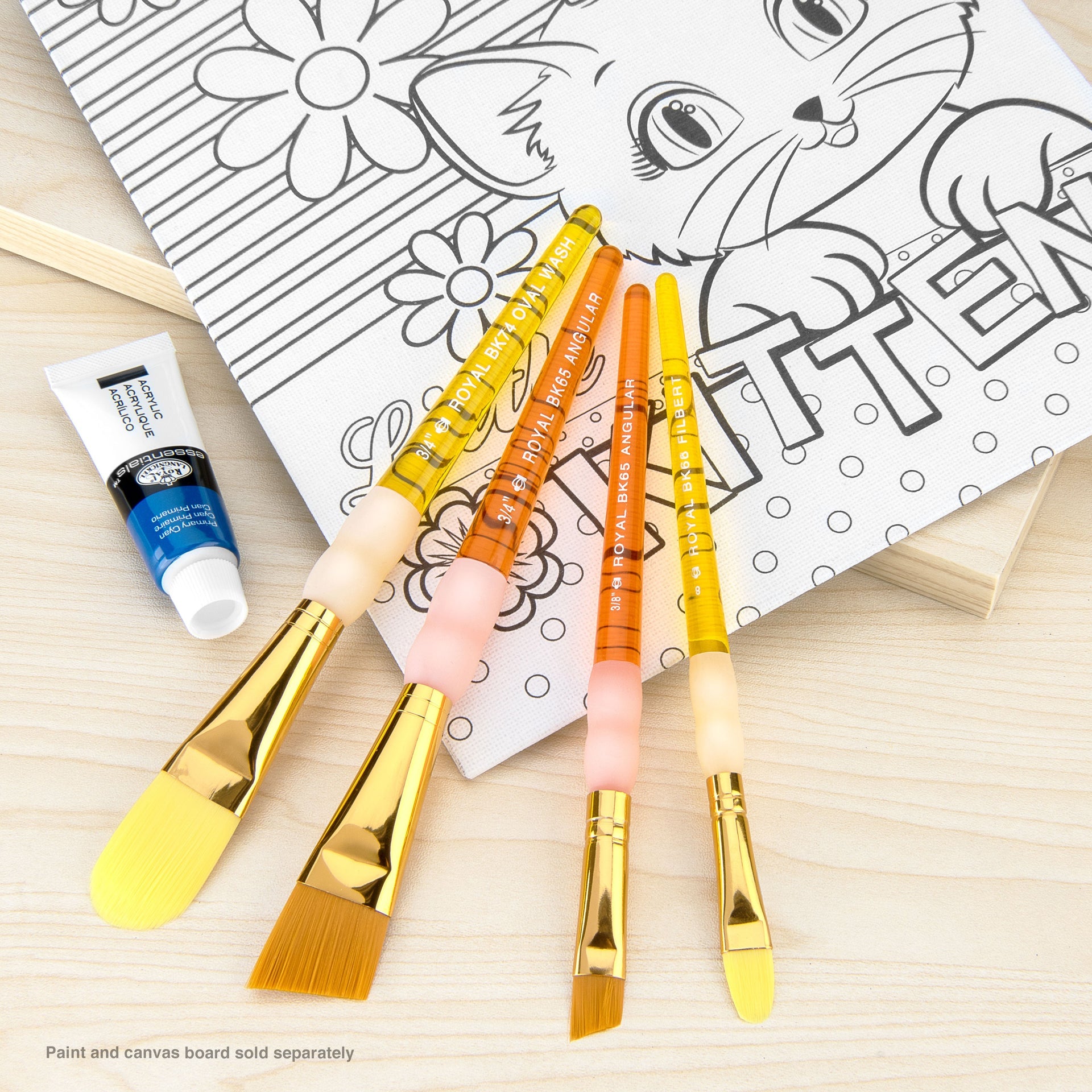 BK692 | Big Kid's Choice 4pc Lil' Grippers™ Filbert/Angular Brush