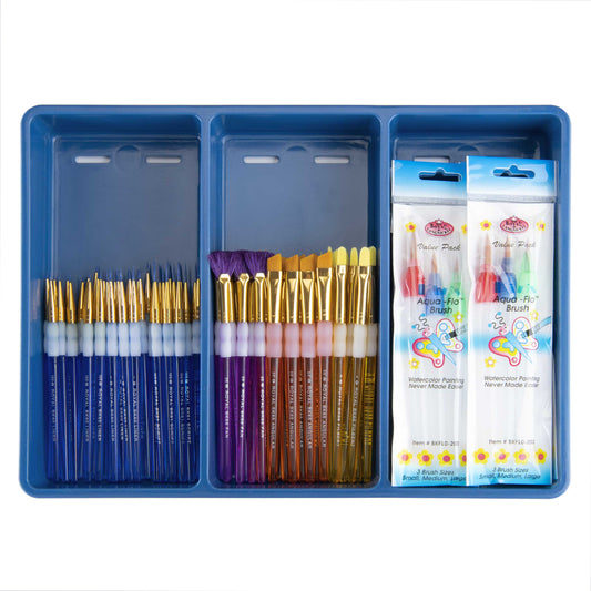 BLBOX-BKSPECIALTY-72 | Big Kid's Choice™ Blue Box 72pc Specialty Brush Assortment with 18 Aqua-Flo™ Brush Pens