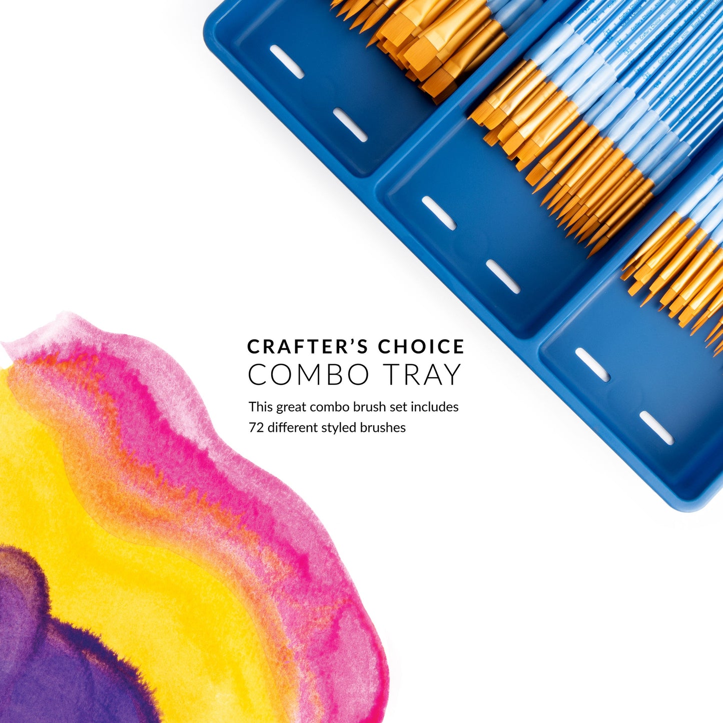 BLBOX-CCCOMBO-72 | 72pc Crafter's Choice™ Round & Flat Brush Blue Box Set