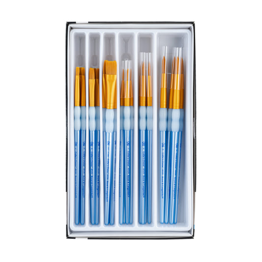 RCVP-CCCOMBO-24 | Crafter's Choice™ Gold Taklon 24pc Combo Brush Assortment