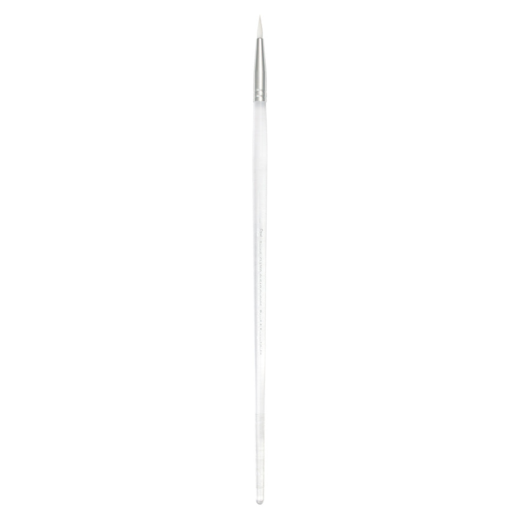 CL1259-1 - Clear Choice™ Long Handle White Taklon Round Brush Size 1