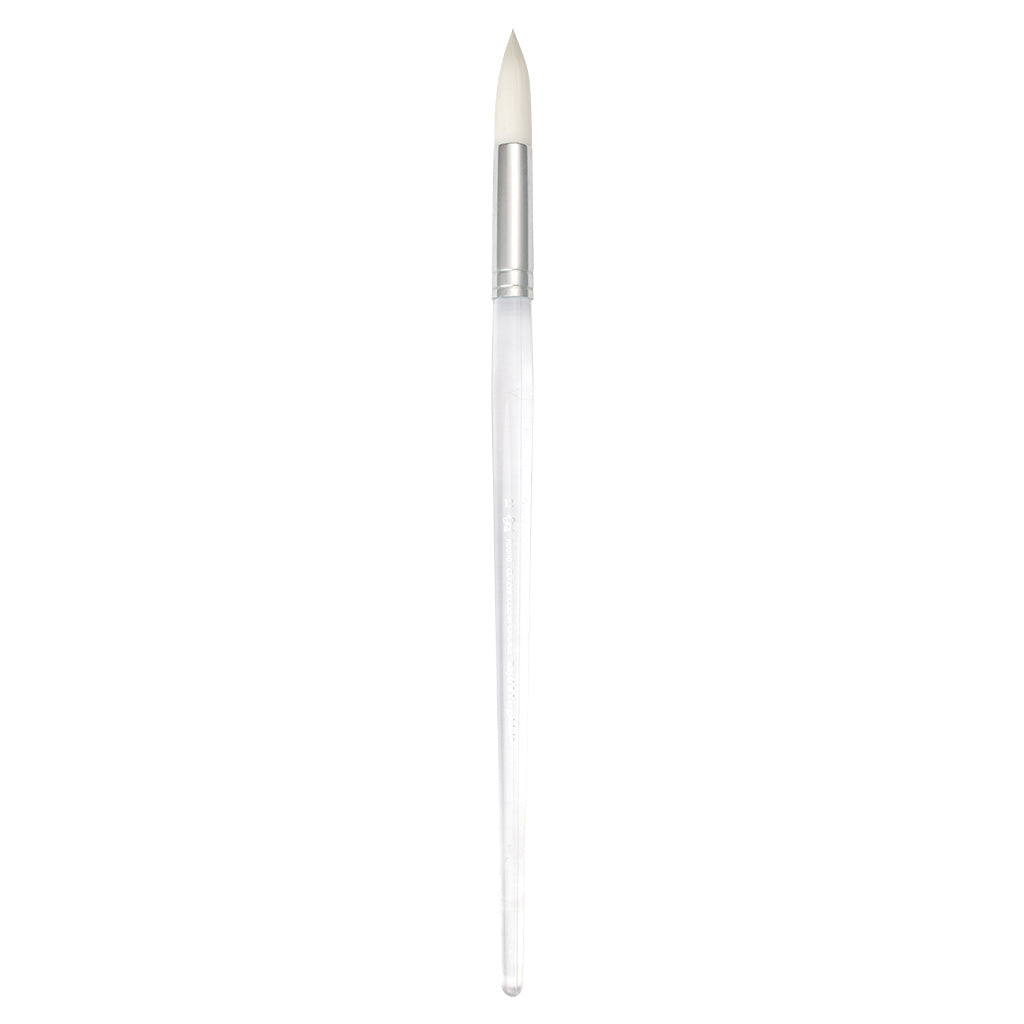 CL1259-12 - Clear Choice™ Long Handle White Taklon Round Brush Size 12