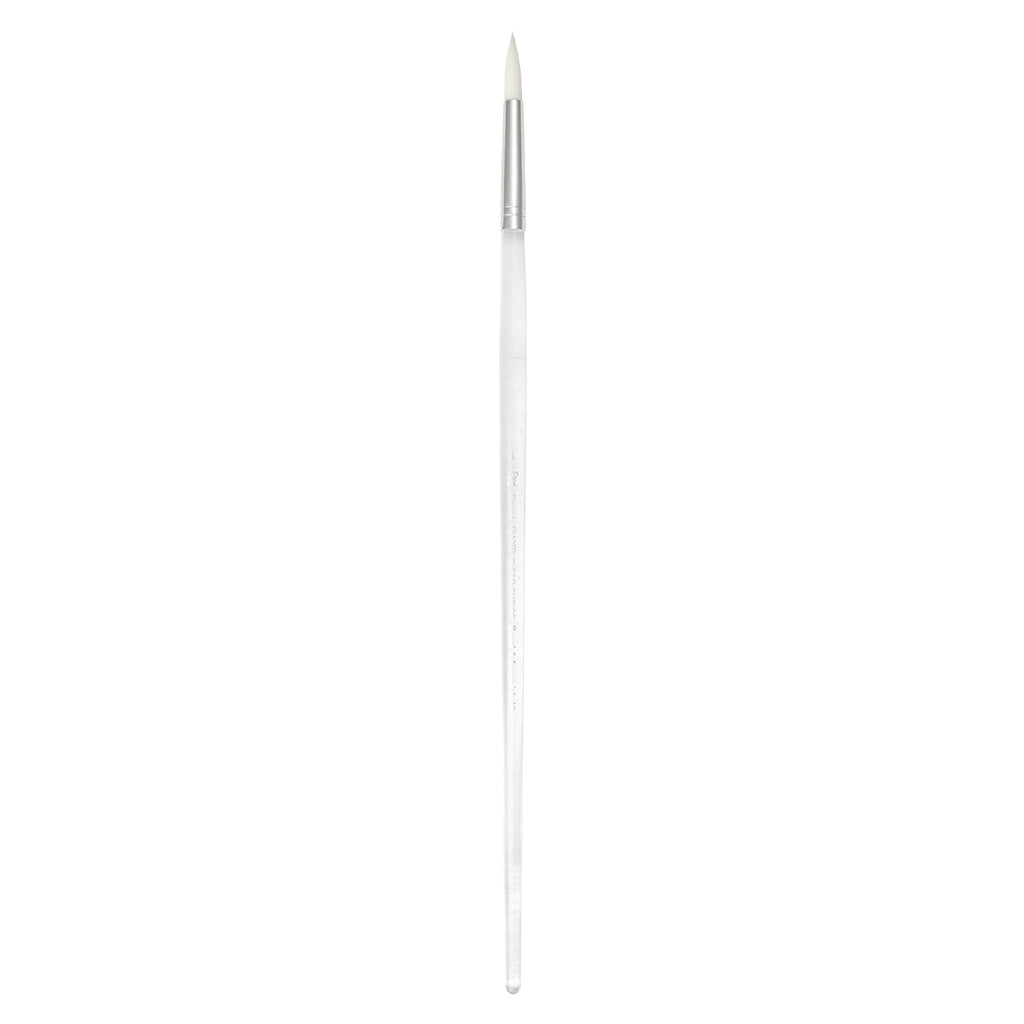 CL1259-4 - Clear Choice™ Long Handle White Taklon Round Brush Size 4