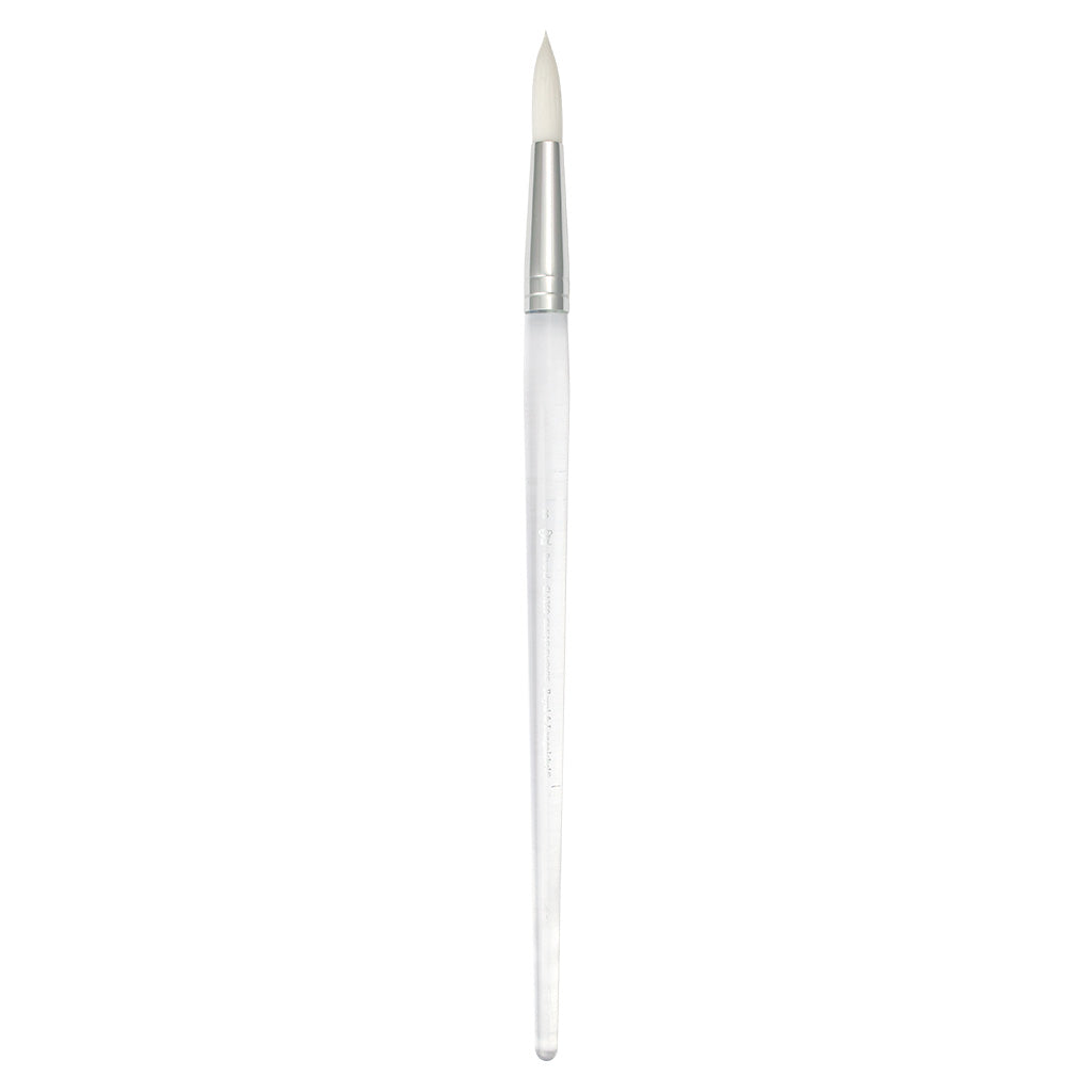 CL1259-6 - Clear Choice™ Long Handle White Taklon Round Brush Size 6