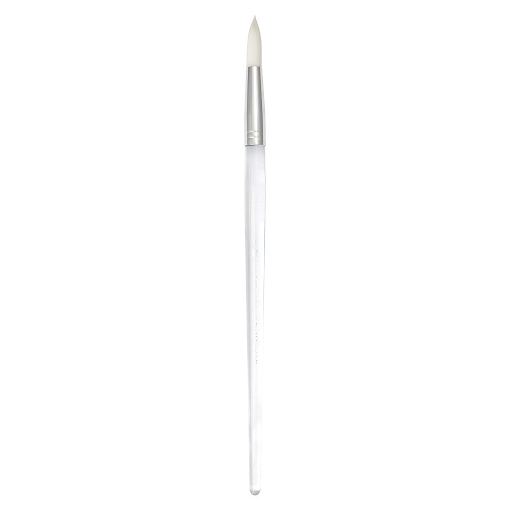 CL1259-9 - Clear Choice™ Long Handle White Taklon Round Brush Size 9