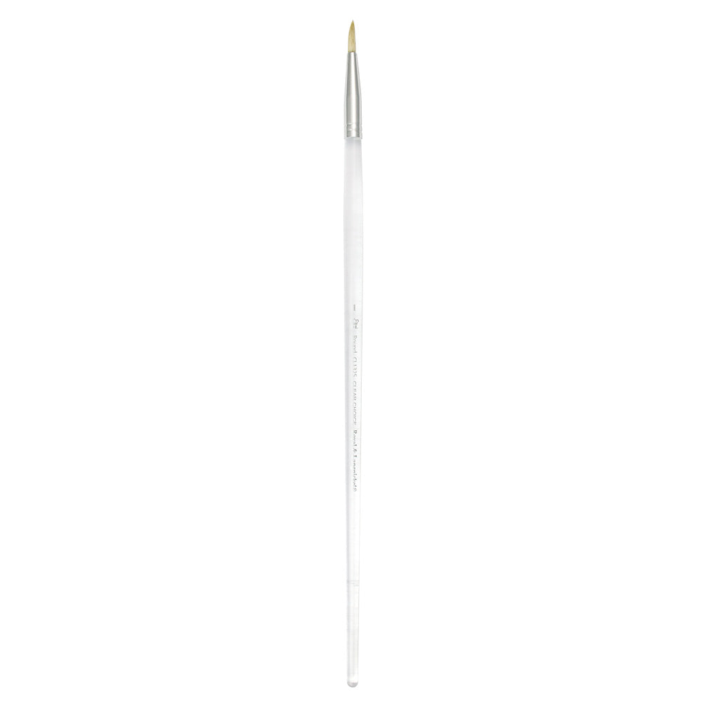 CL1325-1 - Clear Choice™ Long Handle White Bristle Round Brush Size 1