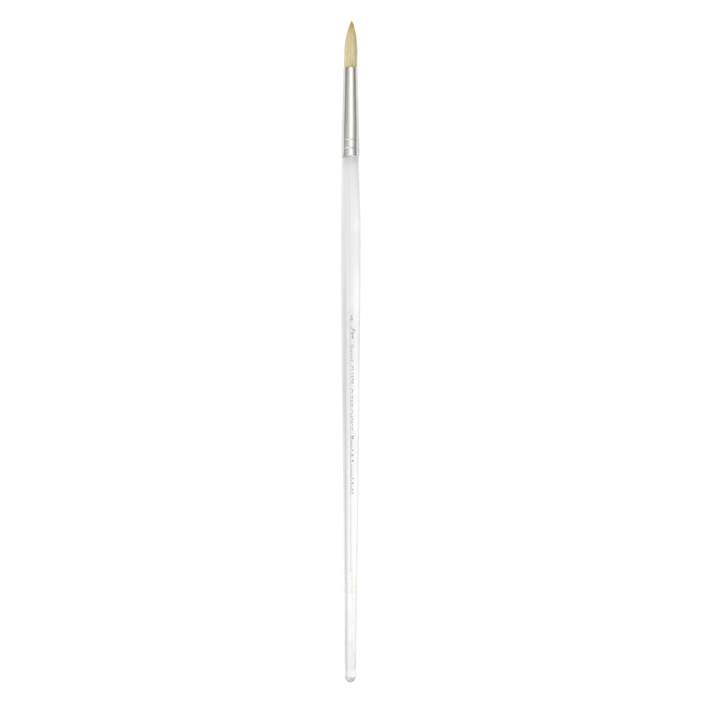 CL1325-4 - Clear Choice™ Long Handle White Bristle Round Brush Size 4