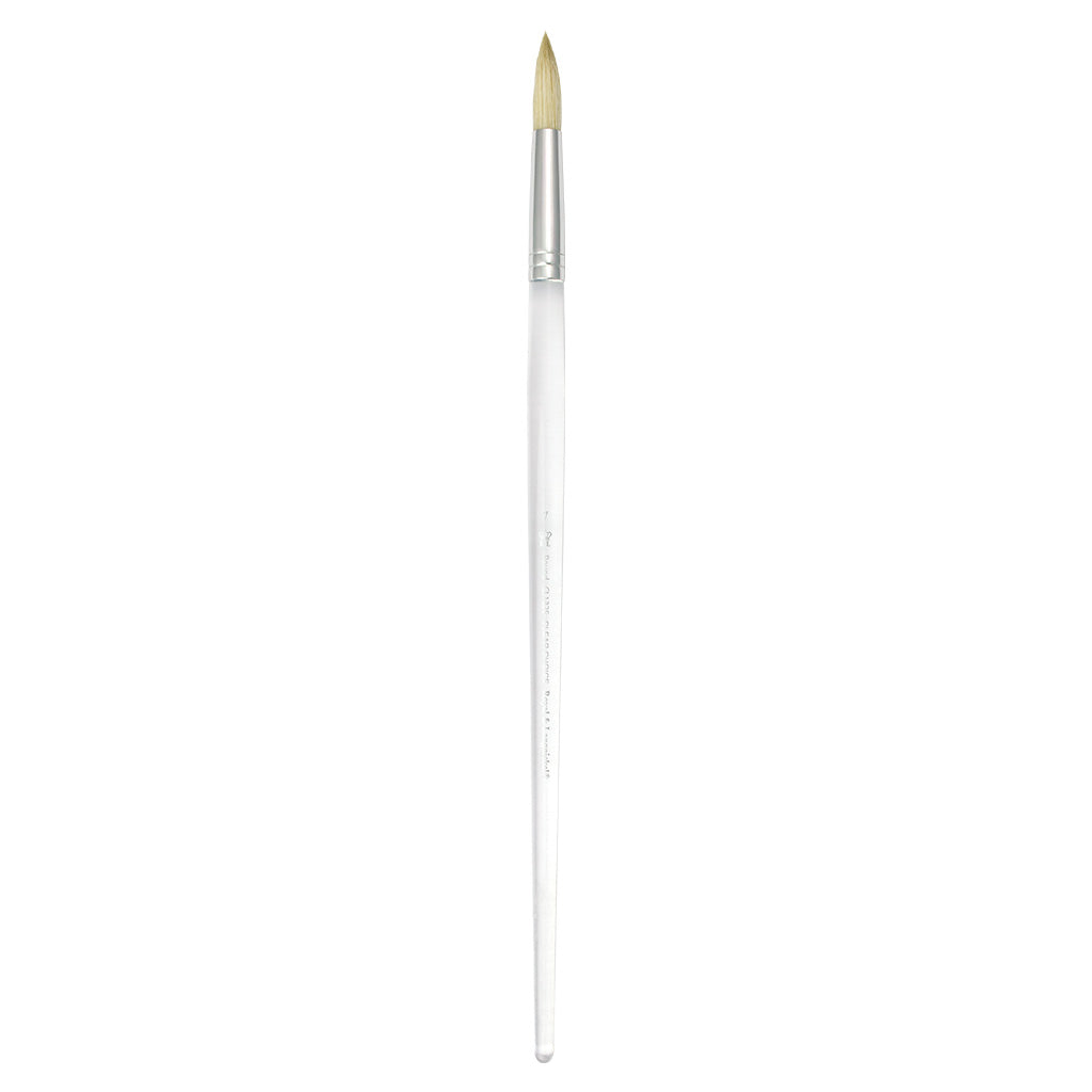 CL1325-7 - Clear Choice™ Long Handle White Bristle Round Brush Size 7