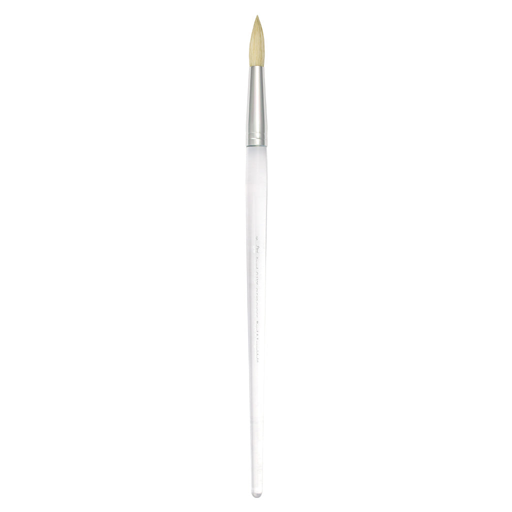 CL1325-8 - Clear Choice™ Long Handle White Bristle Round Brush Size 8