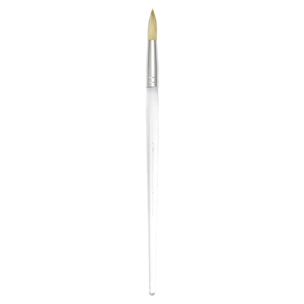 CL1325-9 - Clear Choice™ Long Handle White Bristle Round Brush Size 9