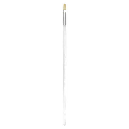 CL1425-2 - Clear Choice™ Long Handle White Bristle Flat Brush Size 2