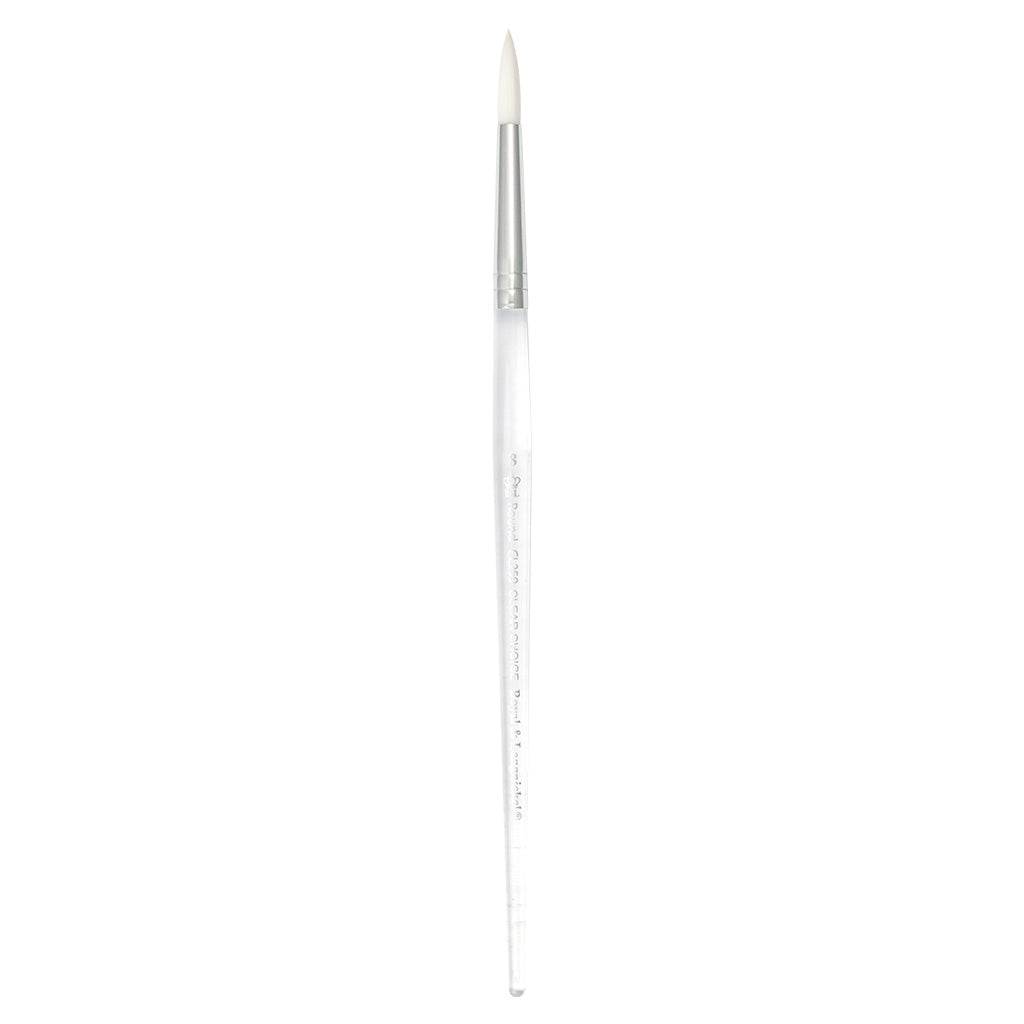 CL259-8 - Clear Choice™ White Taklon Round Brush Size 8