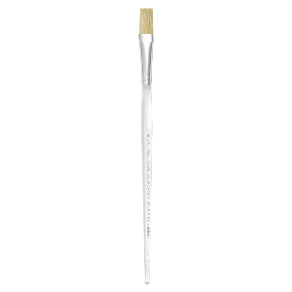 CL425-10 - Clear Choice™ White Bristle Flat Brush Size 10