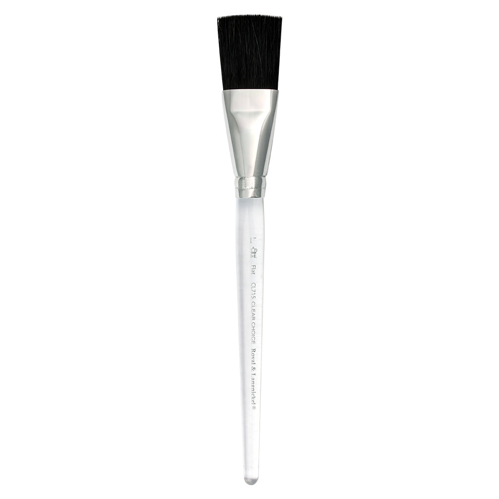 CL715-1" - Clear Choice™ Black Bristle Flat Brush Size 1"