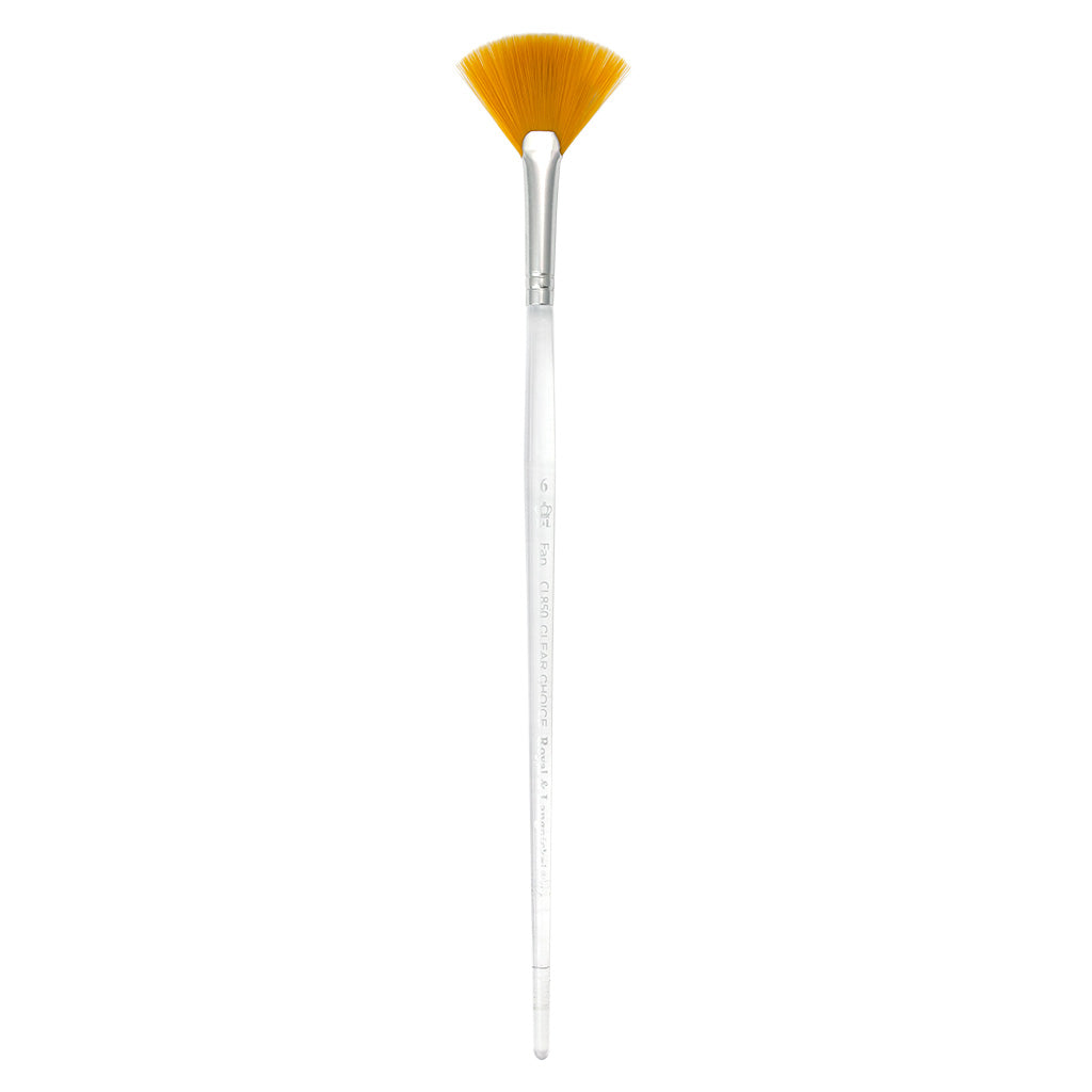 CL850-6 - Clear Choice™ Golden Taklon Fan Brush Size 6