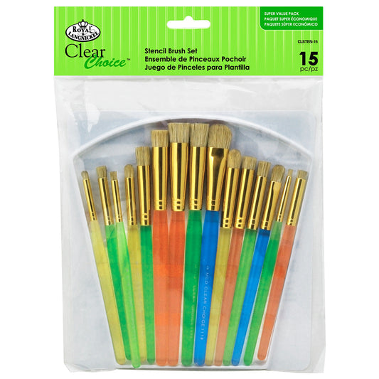 CLSTEN-15 - Clear Choice™ 15pc Stencil Brush Set