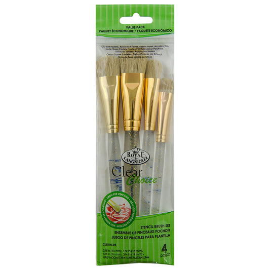 CLSTEN-23 - Clear Choice™ 4pc Half Moon Stencil Brush Set