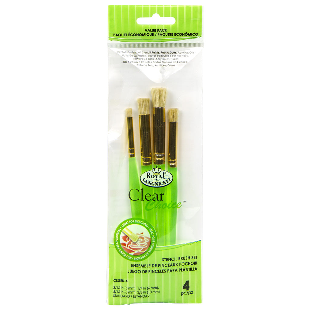 CLSTEN-4 - Clear Choice™ 4pc Standard Stencil Brush Set