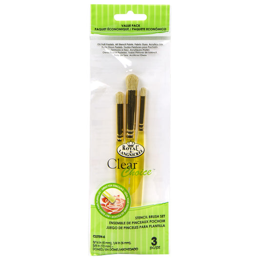 CLSTEN-6 - Clear Choice™ 3pc Domed Stencil Brush Set