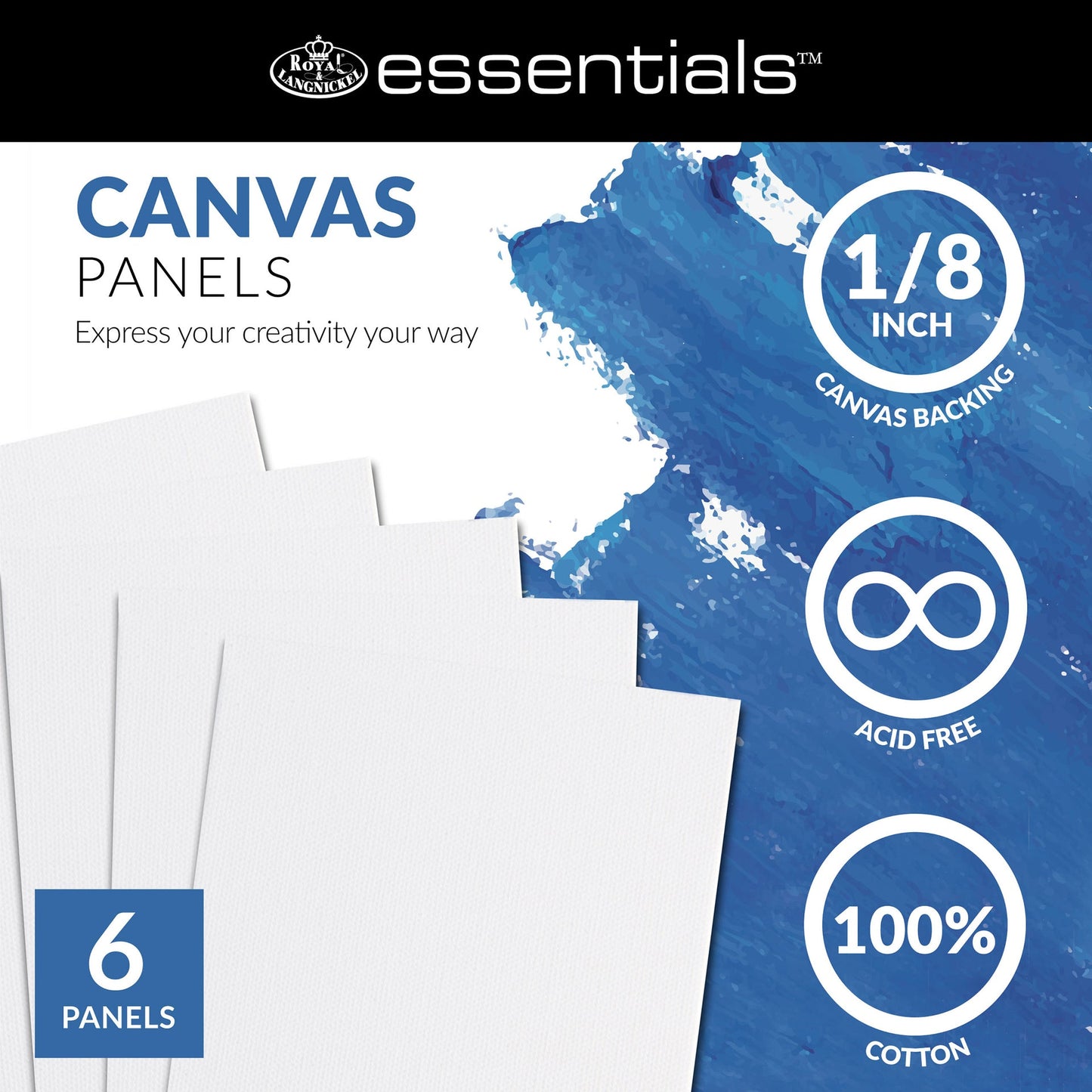 CNVB-1114-6 | 6-pack 11" x 14" Canvas Board