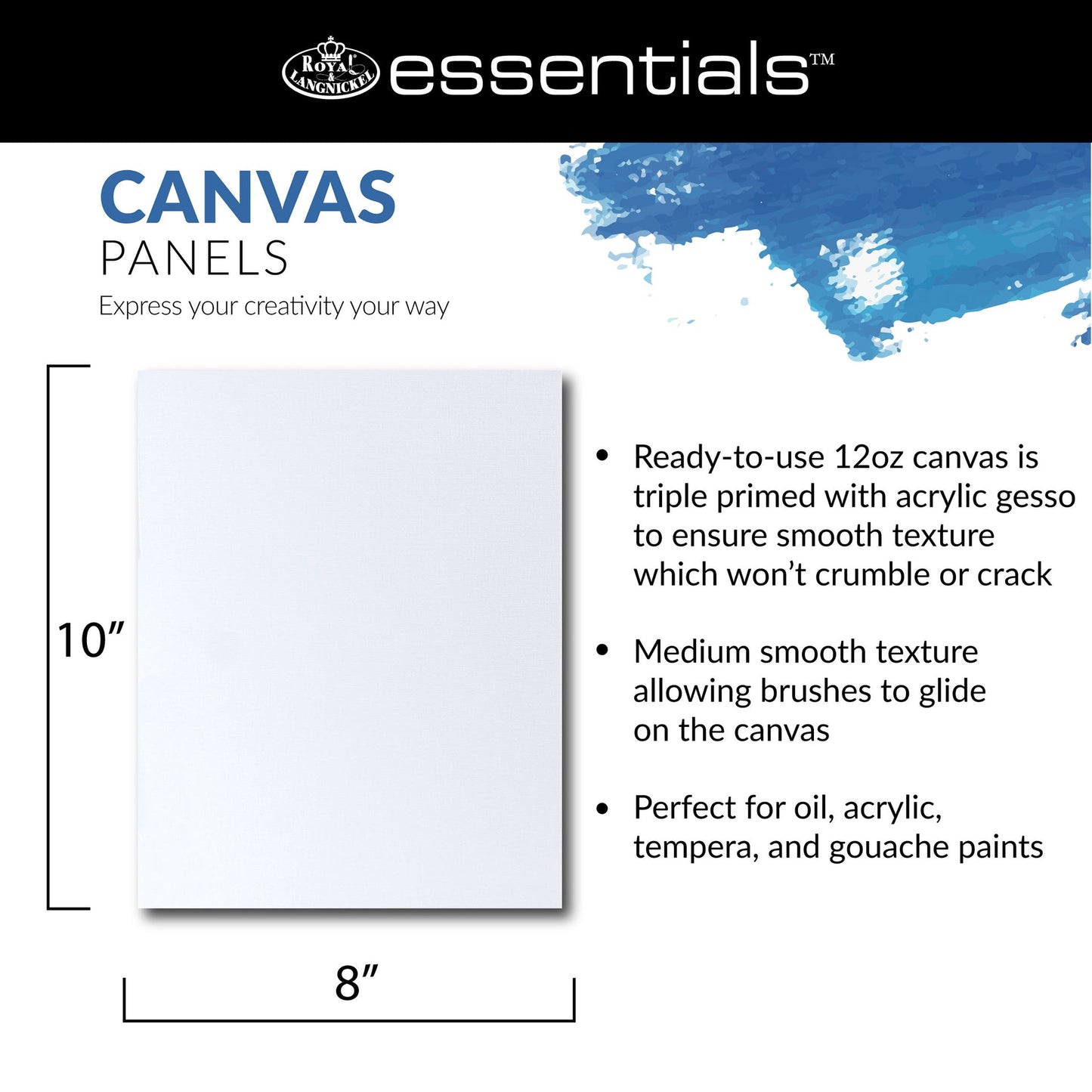 CNVB-810-6 | 6-pack 8" x 10" Canvas Board