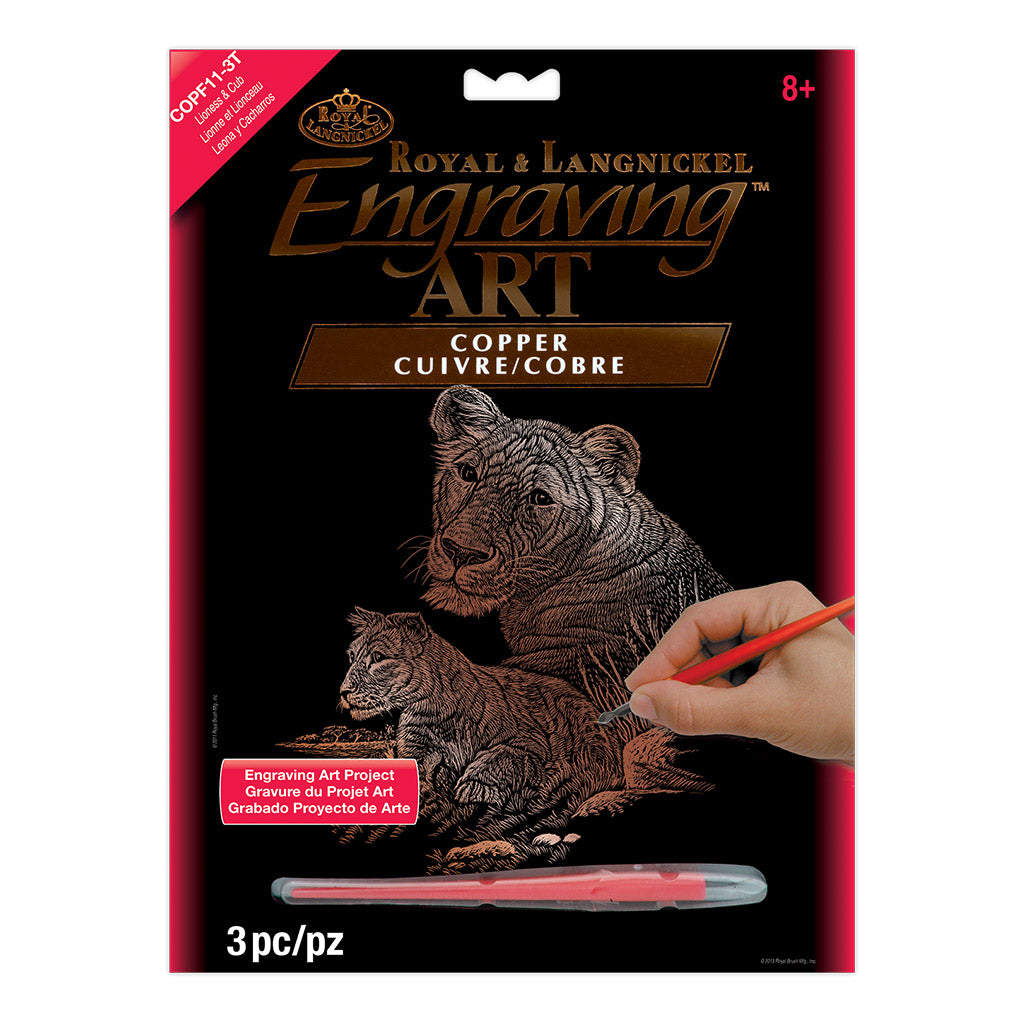 COPF11 - Engraving Art™ 8" x 10" Lioness & Cub Copper Foil Project