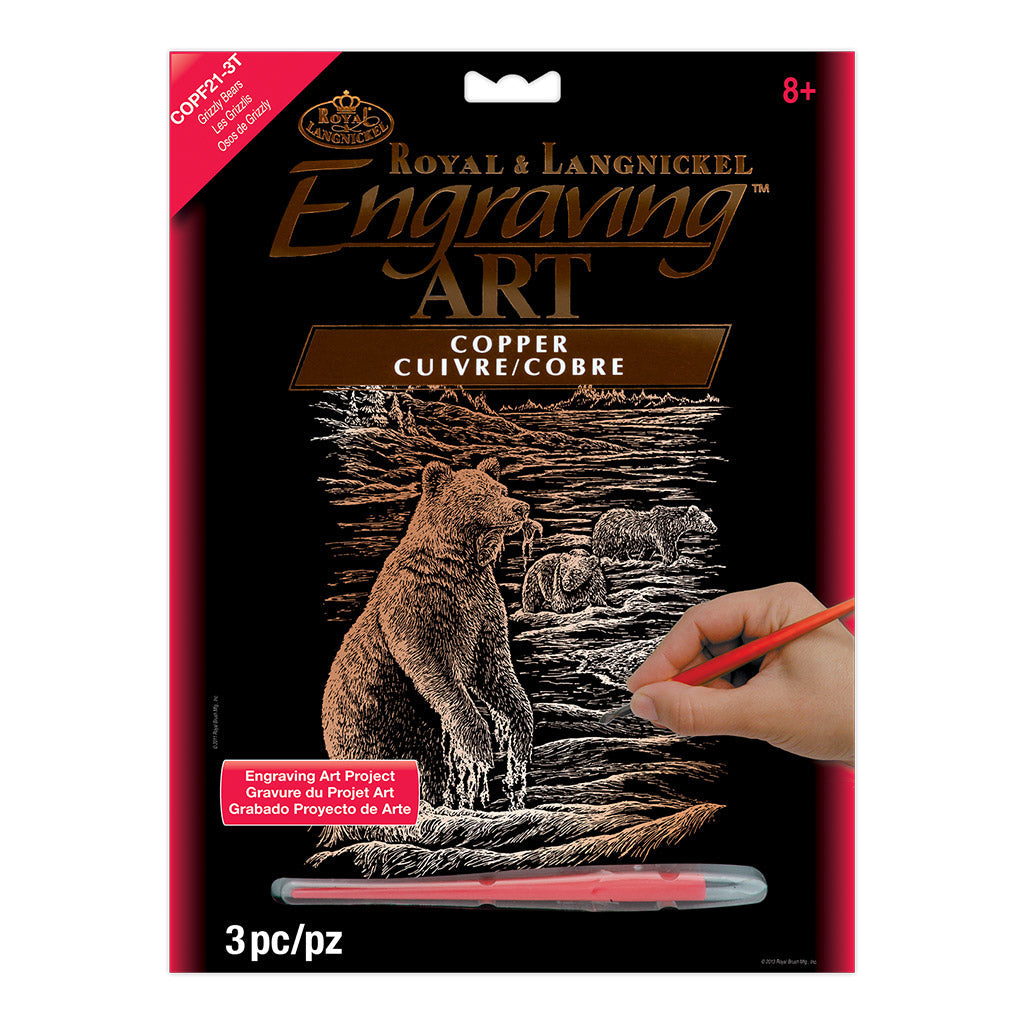 COPF21 - Engraving Art™ 8" x 10" Grizzly Bears Copper Foil Project