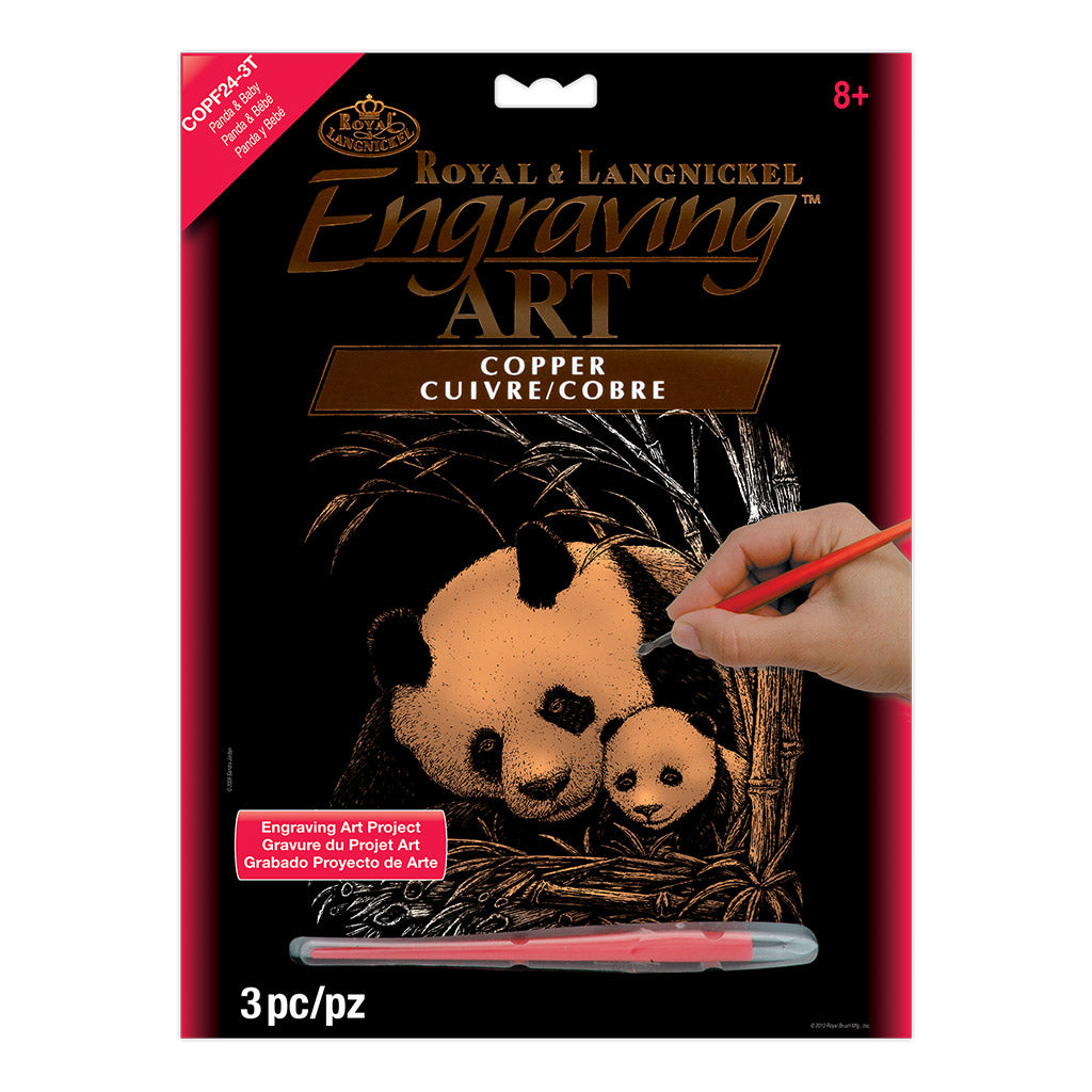 COPF24 - Engraving Art™ 8" x 10" Panda & Baby Copper Foil Project