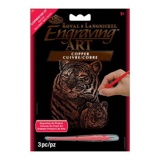 COPMIN-102 - Engraving Art™ 5" x 7" Tiger & Cub Copper Foil Project