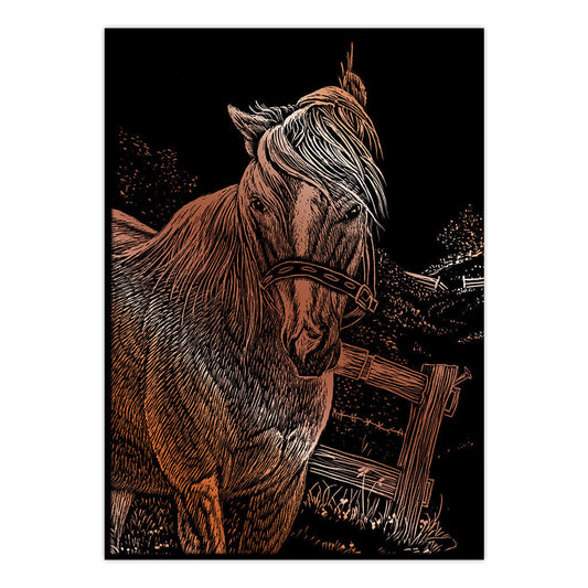 COPMIN-103 | Engraving Art™ 5" x 7" Horse Copper Foil Project