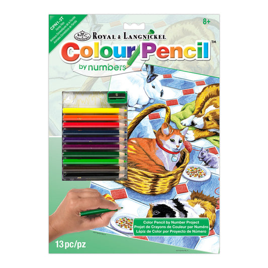 CPN1 - Colour Pencil by numbers™ 13pc 8.75" x 11.75" Family Pets Project