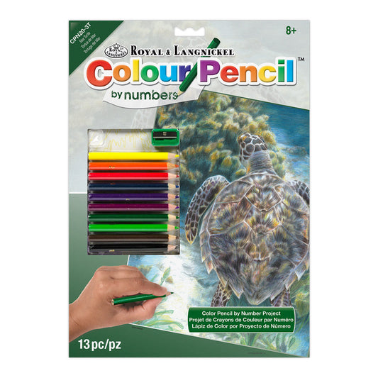 CPN20 - Colour Pencil by numbers™ 13pc 8.75" x 11.75" Sea Turtle Project